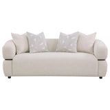  Coaster Furniture Jeanette 508961 84-inch Fabric Upholstered Round Arm Sofa - Beige IMAGE 9