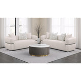  Coaster Furniture Jeanette 508962 73-inch Fabric Upholstered Round Arm Loveseat - Beige IMAGE 13