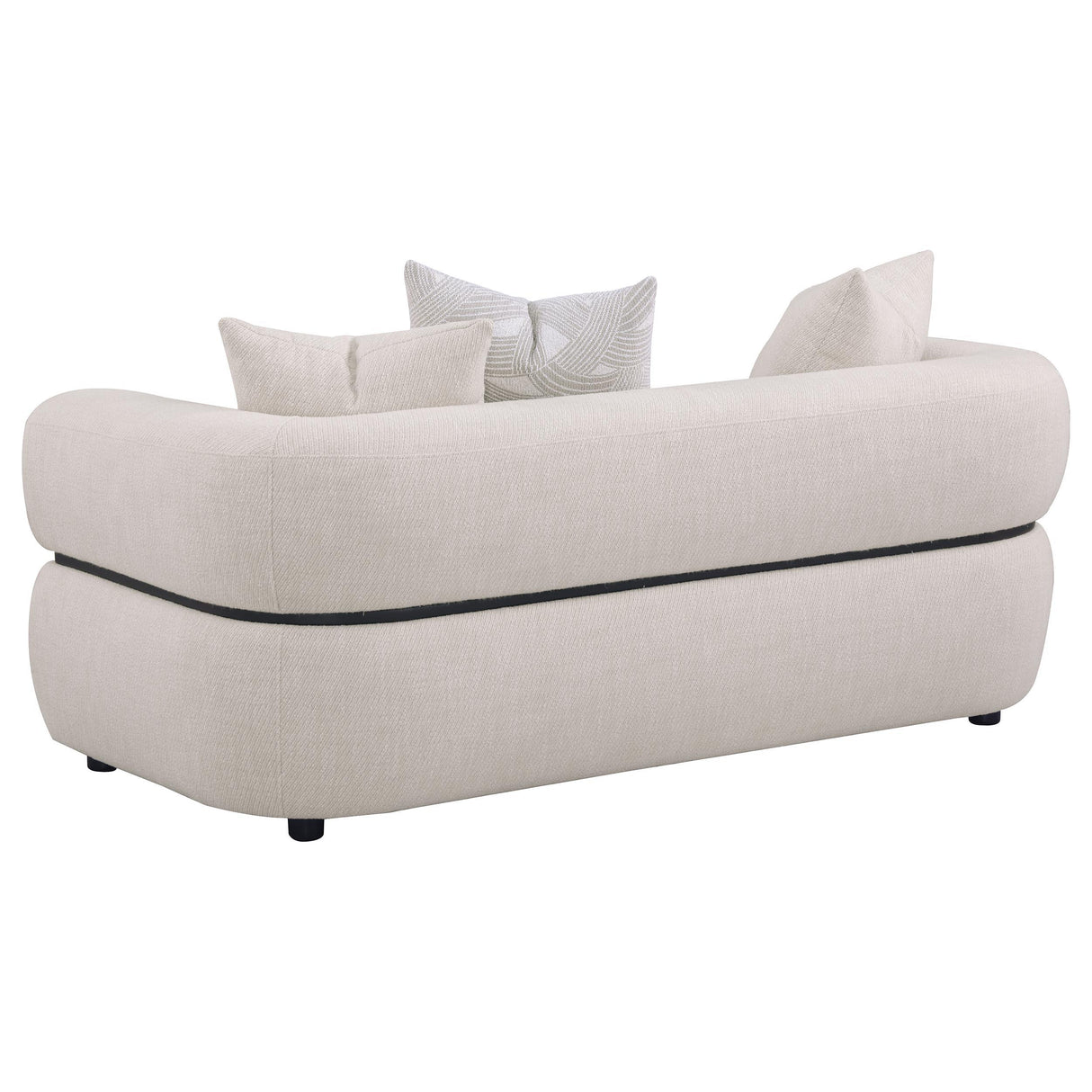  Coaster Furniture Jeanette 508962 73-inch Fabric Upholstered Round Arm Loveseat - Beige IMAGE 4