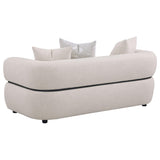  Coaster Furniture Jeanette 508962 73-inch Fabric Upholstered Round Arm Loveseat - Beige IMAGE 4