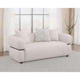  Coaster Furniture Jeanette 508962 73-inch Fabric Upholstered Round Arm Loveseat - Beige IMAGE 6