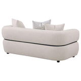  Coaster Furniture Jeanette 508962 73-inch Fabric Upholstered Round Arm Loveseat - Beige IMAGE 7