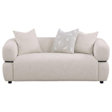  Coaster Furniture Jeanette 508962 73-inch Fabric Upholstered Round Arm Loveseat - Beige IMAGE 9
