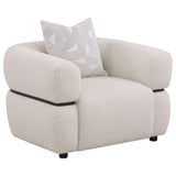  Coaster Furniture Jeanette 508963 Fabric Upholstered Round Arm Accent Chair - Beige IMAGE 1
