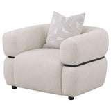 Coaster Furniture Jeanette 508963 Fabric Upholstered Round Arm Accent Chair - Beige IMAGE 10