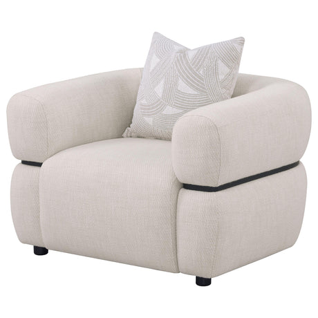  Coaster Furniture Jeanette 508963 Fabric Upholstered Round Arm Accent Chair - Beige IMAGE 10