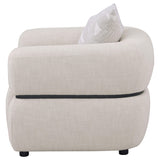  Coaster Furniture Jeanette 508963 Fabric Upholstered Round Arm Accent Chair - Beige IMAGE 2