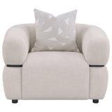  Coaster Furniture Jeanette 508963 Fabric Upholstered Round Arm Accent Chair - Beige IMAGE 7