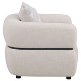  Coaster Furniture Jeanette 508963 Fabric Upholstered Round Arm Accent Chair - Beige IMAGE 8