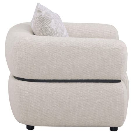  Coaster Furniture Jeanette 508963 Fabric Upholstered Round Arm Accent Chair - Beige IMAGE 8