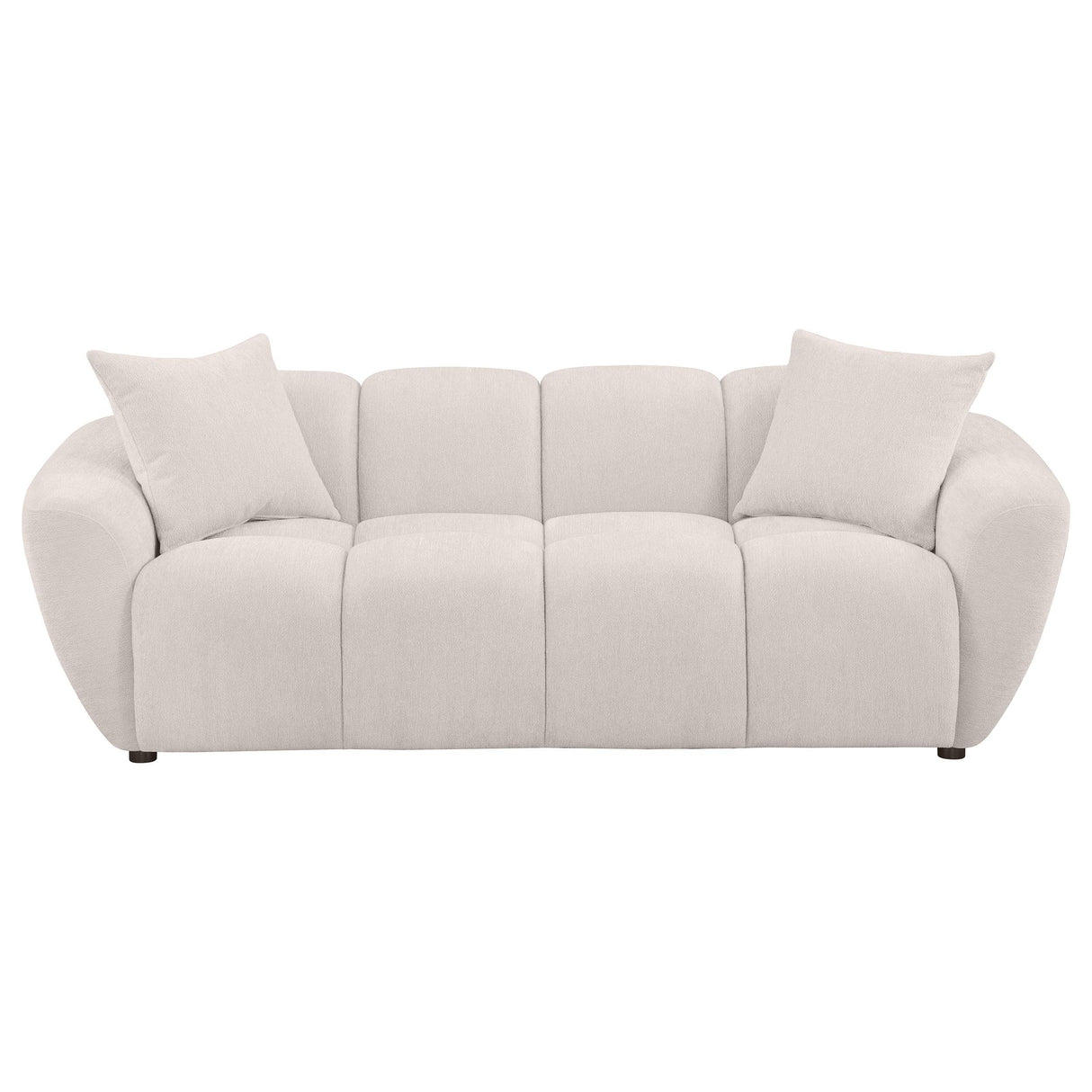  Coaster Furniture Destino 509301 Chenille Upholstered Splayed Arm Sofa - Greige IMAGE 5