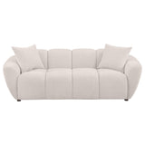  Coaster Furniture Destino 509301 Chenille Upholstered Splayed Arm Sofa - Greige IMAGE 5