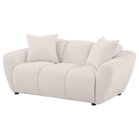  Coaster Furniture Destino 509302 Chenille Upholstered Splayed Arm Loveseat - Greige IMAGE 10