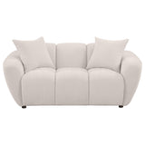  Coaster Furniture Destino 509302 Chenille Upholstered Splayed Arm Loveseat - Greige IMAGE 7