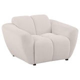  Coaster Furniture Destino 509303 Chenille Upholstered Splayed Arm Accent Chair - Greige IMAGE 1