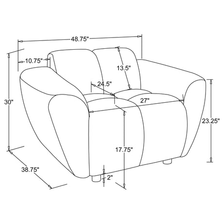  Coaster Furniture Destino 509303 Chenille Upholstered Splayed Arm Accent Chair - Greige IMAGE 10