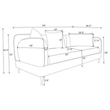  Coaster Furniture Jade 509411 Chenille Upholstered Sculpted Track Arm Sofa - Latte IMAGE 15