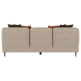  Coaster Furniture Jade 509411 Chenille Upholstered Sculpted Track Arm Sofa - Latte IMAGE 3