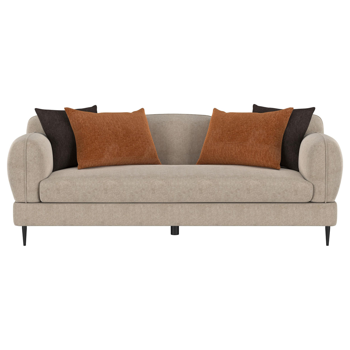 Coaster Furniture Jade 509411 Chenille Upholstered Sculpted Track Arm Sofa - Latte IMAGE 6
