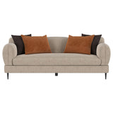  Coaster Furniture Jade 509411 Chenille Upholstered Sculpted Track Arm Sofa - Latte IMAGE 6