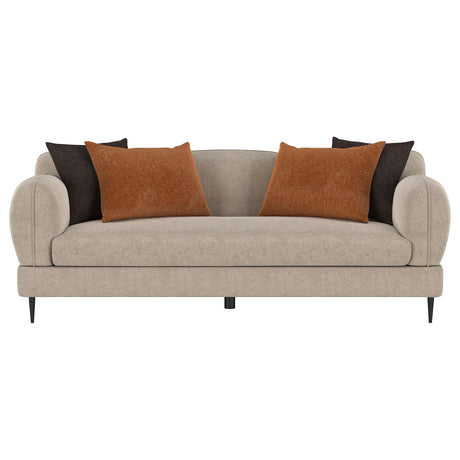  Coaster Furniture Jade 509411 Chenille Upholstered Sculpted Track Arm Sofa - Latte IMAGE 6