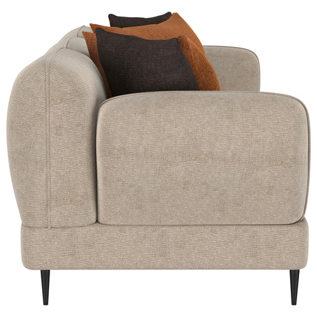  Coaster Furniture Jade 509411 Chenille Upholstered Sculpted Track Arm Sofa - Latte IMAGE 8