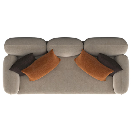  Coaster Furniture Jade 509411 Chenille Upholstered Sculpted Track Arm Sofa - Latte IMAGE 9