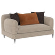  Coaster Furniture Jade 509412 Chenille Upholstered Sculpted Track Arm Loveseat - Latte IMAGE 1