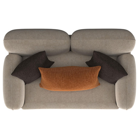  Coaster Furniture Jade 509412 Chenille Upholstered Sculpted Track Arm Loveseat - Latte IMAGE 10
