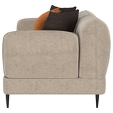  Coaster Furniture Jade 509412 Chenille Upholstered Sculpted Track Arm Loveseat - Latte IMAGE 9