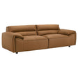  Coaster Furniture Buxton 509501 Top Grain Leather Upholstered Sofa - Orange IMAGE 1