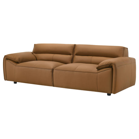  Coaster Furniture Buxton 509501 Top Grain Leather Upholstered Sofa - Orange IMAGE 10
