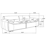  Coaster Furniture Buxton 509501 Top Grain Leather Upholstered Sofa - Orange IMAGE 12