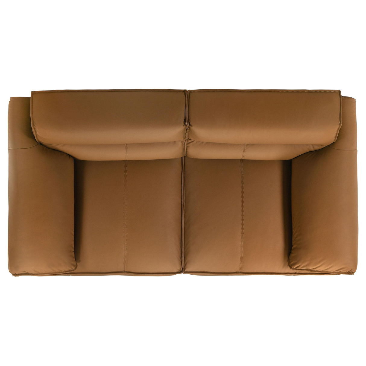  Coaster Furniture Buxton 509502 Top Grain Leather Upholstered Loveseat - Orange IMAGE 4