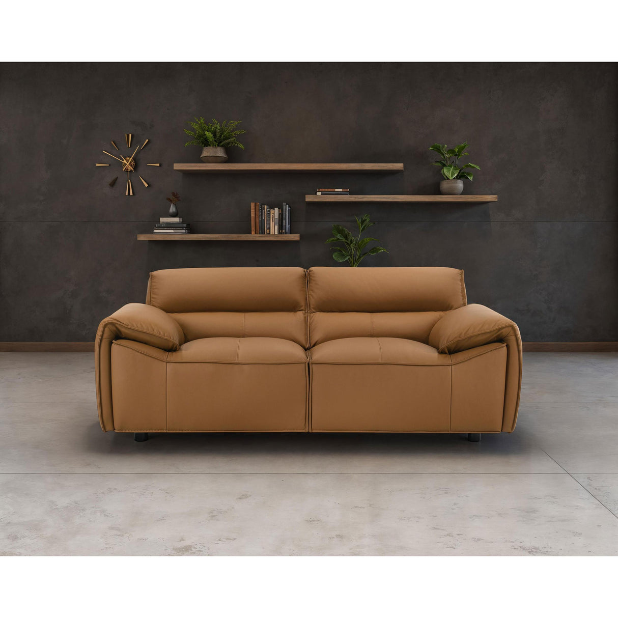  Coaster Furniture Buxton 509502 Top Grain Leather Upholstered Loveseat - Orange IMAGE 5