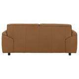  Coaster Furniture Buxton 509502 Top Grain Leather Upholstered Loveseat - Orange IMAGE 7
