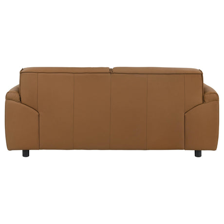  Coaster Furniture Buxton 509502 Top Grain Leather Upholstered Loveseat - Orange IMAGE 7