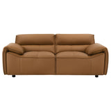  Coaster Furniture Buxton 509502 Top Grain Leather Upholstered Loveseat - Orange IMAGE 8