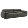 Coaster Furniture Buxton 509504 Top Grain Leather Upholstered Sofa - Graphite IMAGE 1