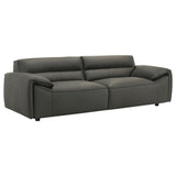  Coaster Furniture Buxton 509504 Top Grain Leather Upholstered Sofa - Graphite IMAGE 1