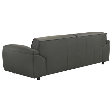  Coaster Furniture Buxton 509504 Top Grain Leather Upholstered Sofa - Graphite IMAGE 5