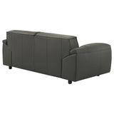  Coaster Furniture Buxton 509505 Top Grain Leather Upholstered Loveseat - Graphite IMAGE 10