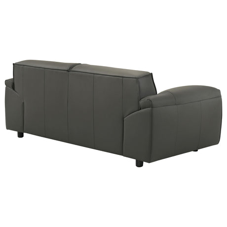  Coaster Furniture Buxton 509505 Top Grain Leather Upholstered Loveseat - Graphite IMAGE 10