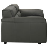  Coaster Furniture Buxton 509505 Top Grain Leather Upholstered Loveseat - Graphite IMAGE 2
