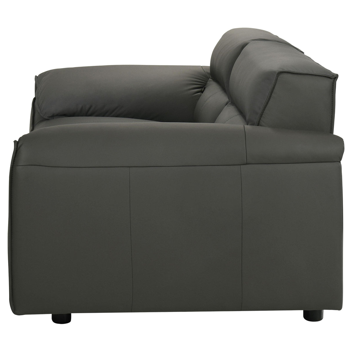  Coaster Furniture Buxton 509505 Top Grain Leather Upholstered Loveseat - Graphite IMAGE 3
