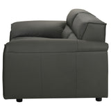  Coaster Furniture Buxton 509505 Top Grain Leather Upholstered Loveseat - Graphite IMAGE 3
