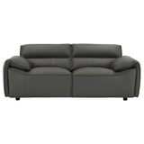  Coaster Furniture Buxton 509505 Top Grain Leather Upholstered Loveseat - Graphite IMAGE 7