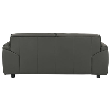  Coaster Furniture Buxton 509505 Top Grain Leather Upholstered Loveseat - Graphite IMAGE 8