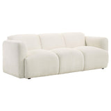  Coaster Furniture Dorset 509811 Fabric Upholstered Round Track Arm Sofa - White IMAGE 1