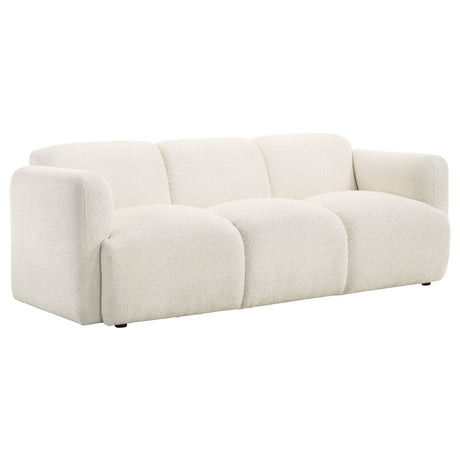  Coaster Furniture Dorset 509811 Fabric Upholstered Round Track Arm Sofa - White IMAGE 1
